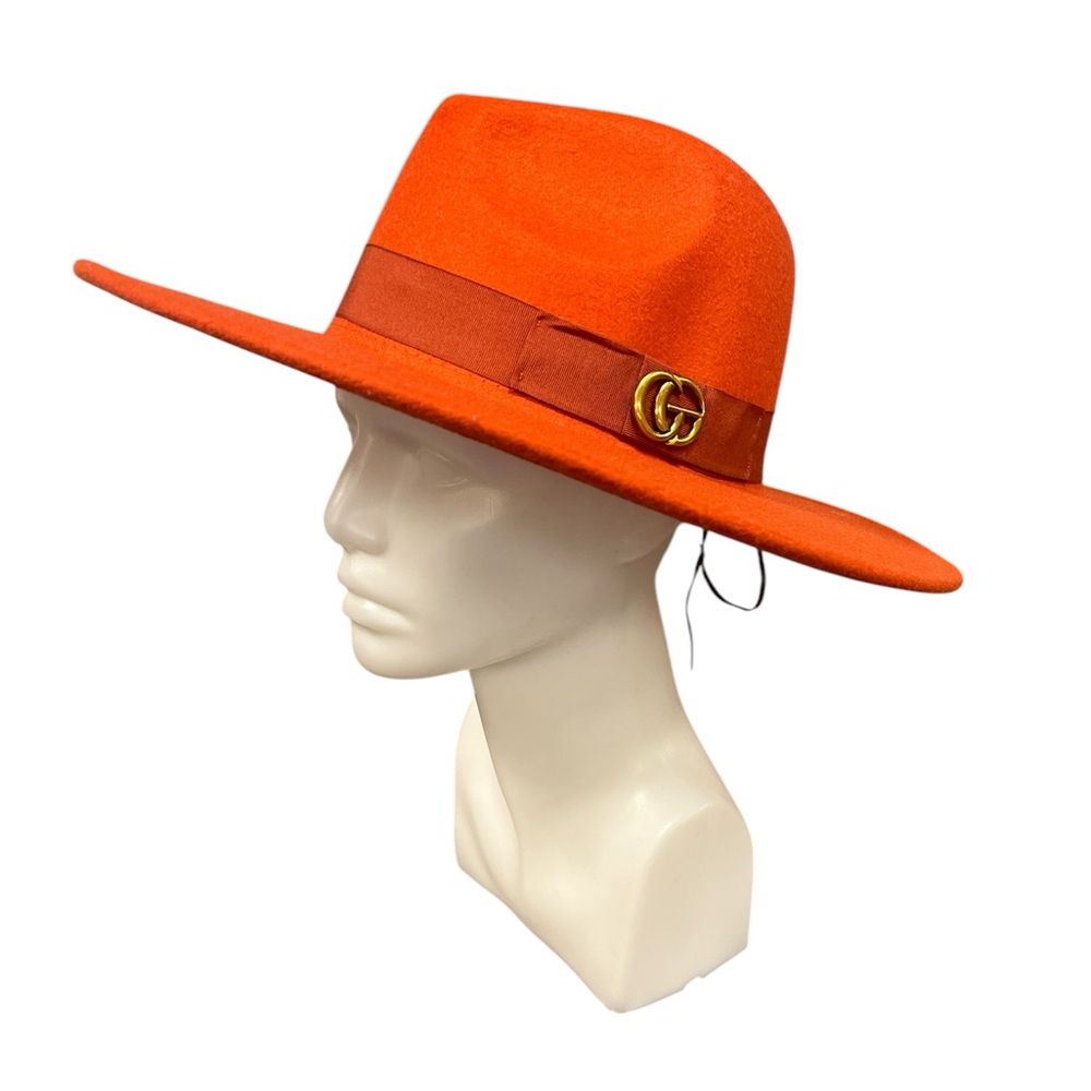 Orange felt fedora